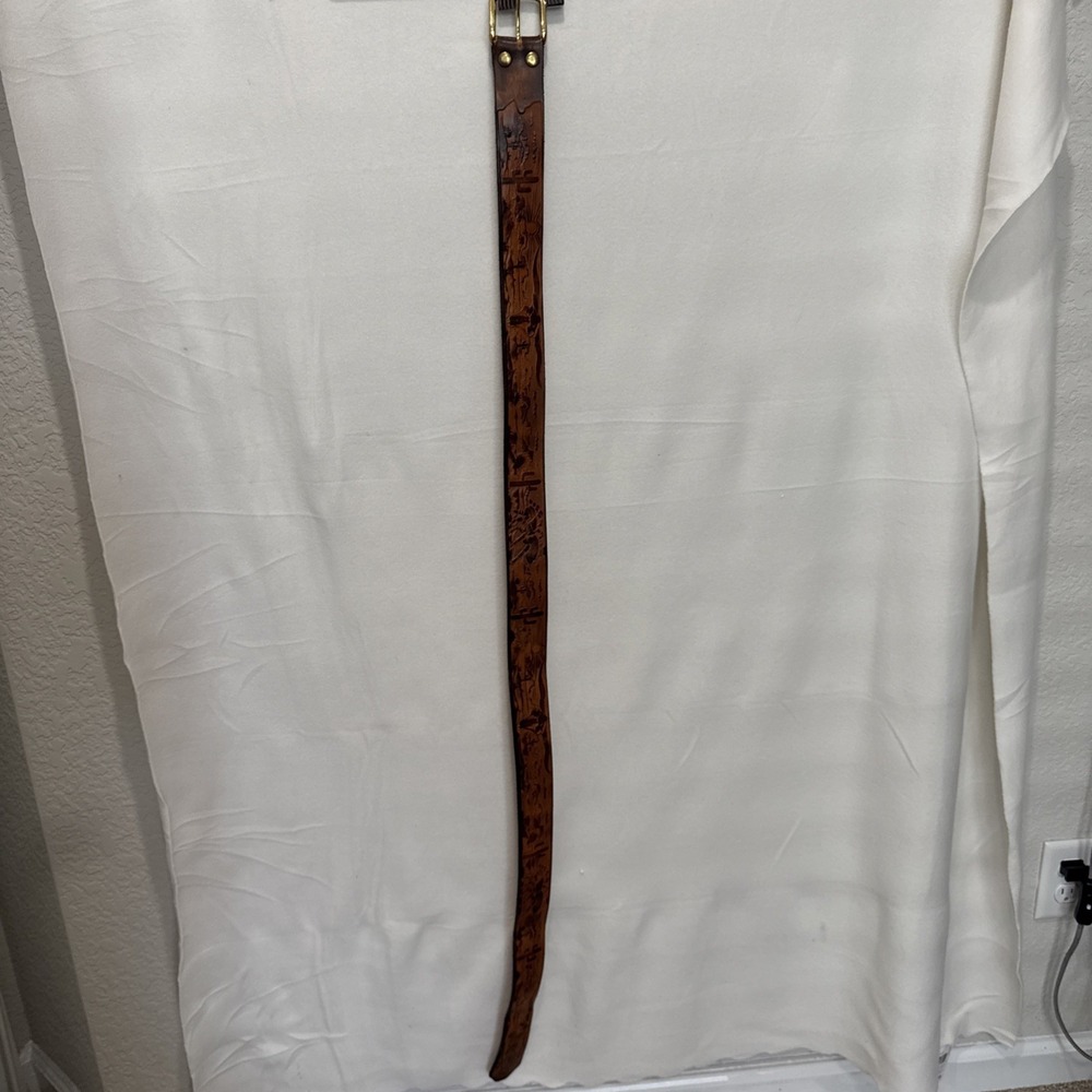 Men's Leather Western Belt Eagles Nest Leathers Made In USA Length 48 Handmade
